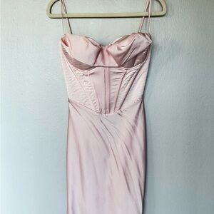 NWT House of CB Baby Pink Maxi Corset Dress size X-Small